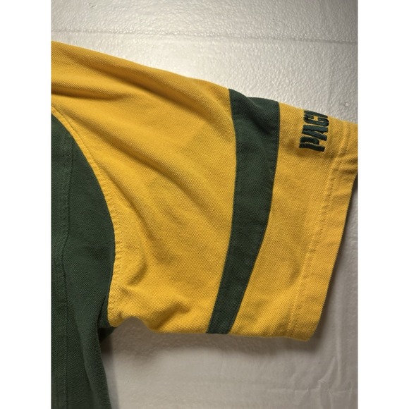 VTG Green Bay Packers Shirt Men's XL Green Yellow Y2K Polo 2003 NFL Playoffs - Picture 10 of 16